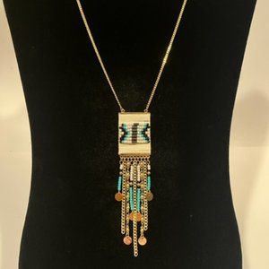H Dubin beaded necklace in design of Native american STYLE Vintage